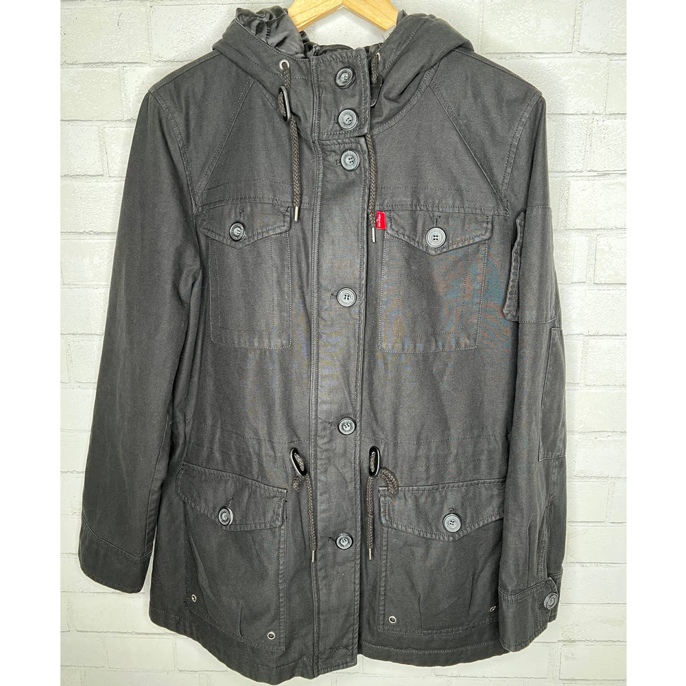 Levi's Men's XL Denim Utility Jacket Longline Full Zip. Fits small.